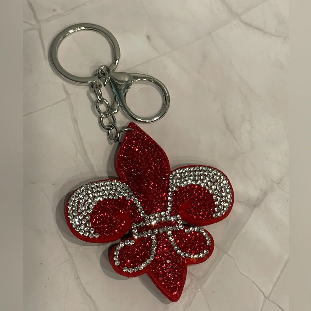 Red Fleur-de-Lis Keychain